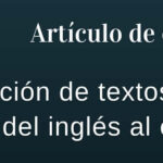La traducción musical y la relación de un traductor frente a un texto sobre música