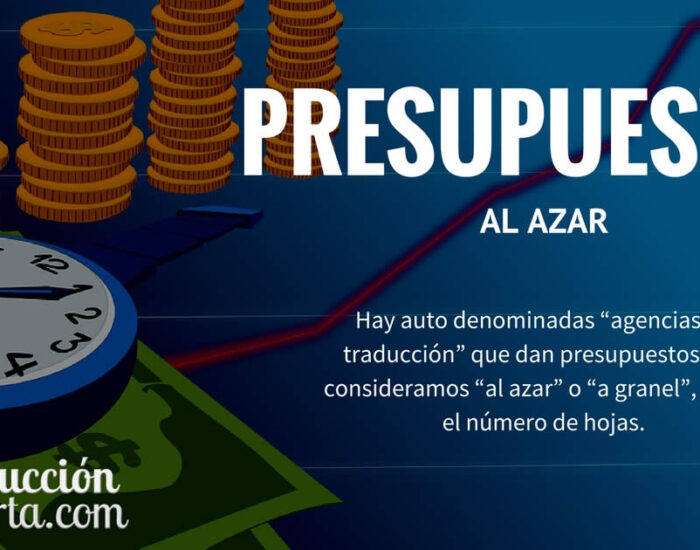 Presupuesto al azar para una traducción